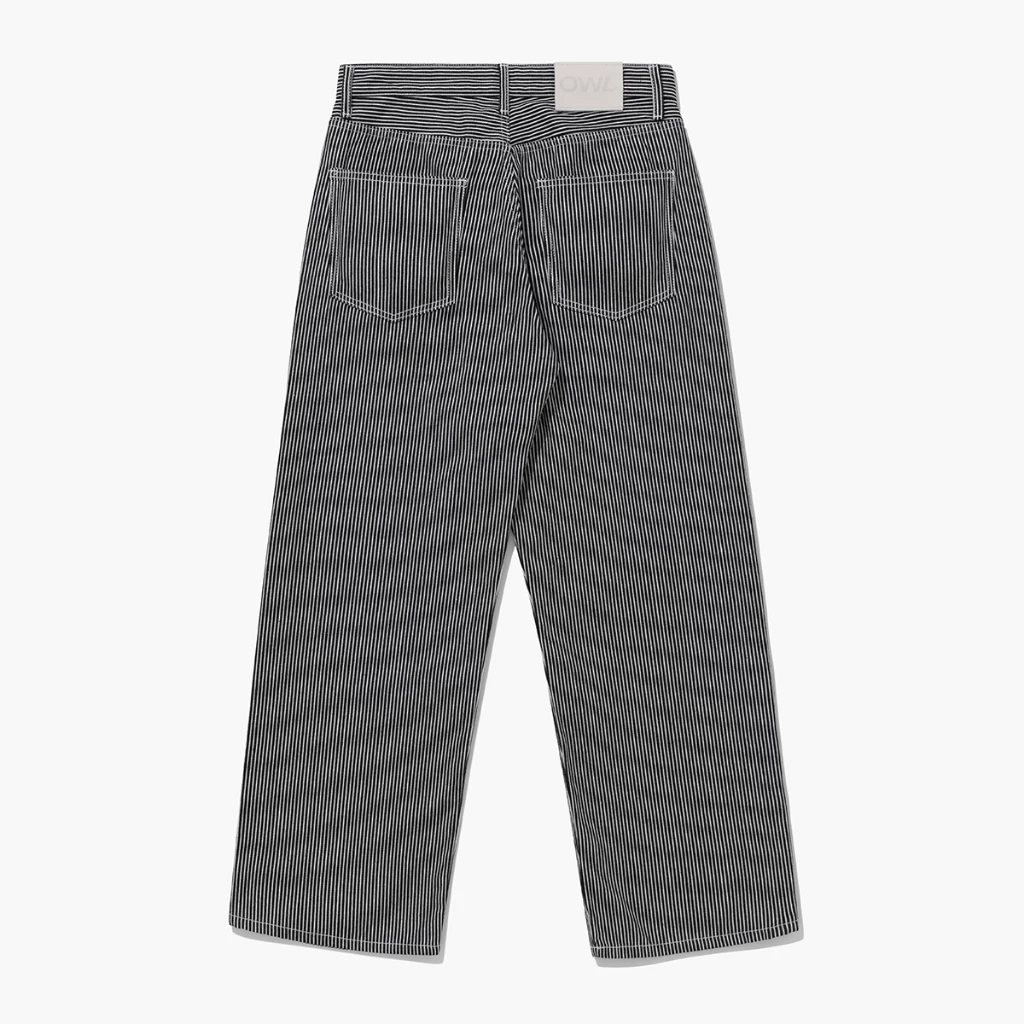 Quần jean ống rộng Owlbrand Wide Striped - Ảnh 4