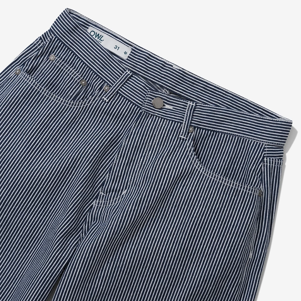 Quần jean ống rộng Owlbrand Wide Striped - Ảnh 7