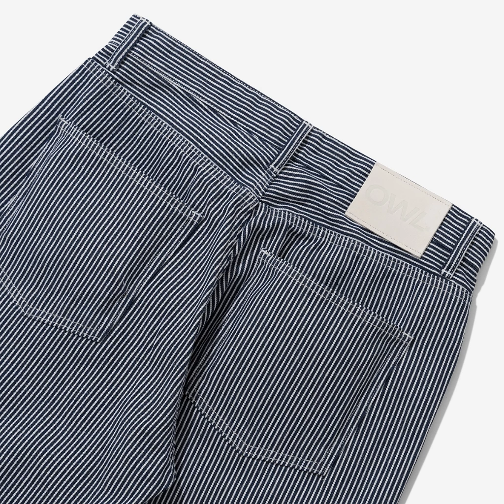Quần jean ống rộng Owlbrand Wide Striped - Ảnh 8