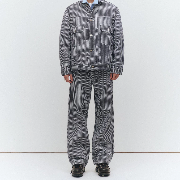 Quần jean ống rộng Owlbrand Wide Striped - Ảnh 2